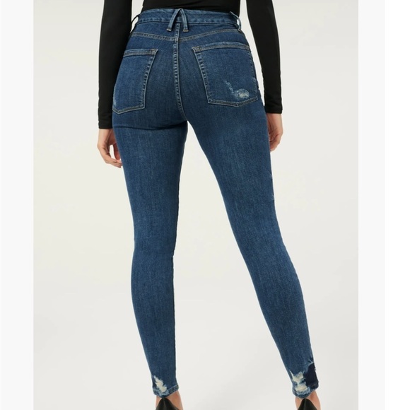 Good American Good Waist Distressed Ankle Skinny Jeans size 00 / 24 - Picture 2 of 13